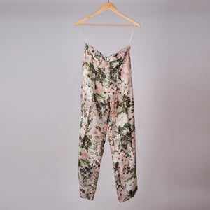 Corsage Printed Silk Pants