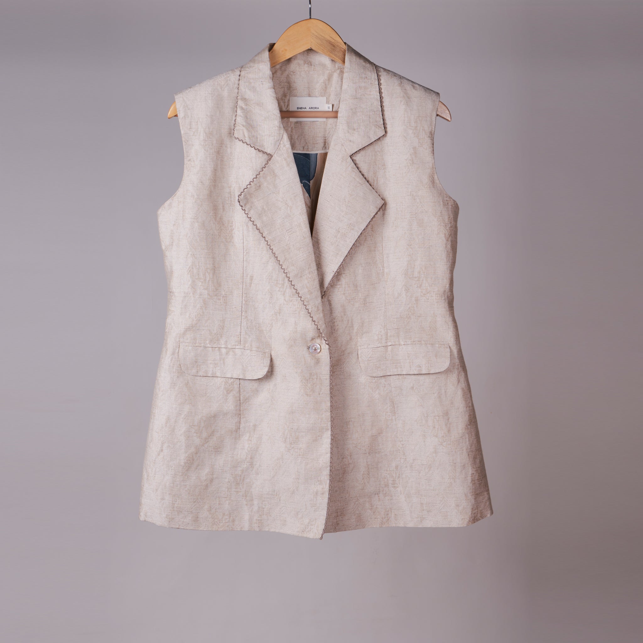 Halo Handwoven Tussar Linen Blazer