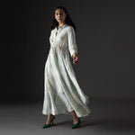 Load image into Gallery viewer, Green stripe drawstring dress
