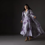 Load image into Gallery viewer, Mauve Printed Linen A- line Skirt
