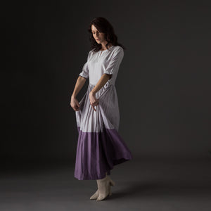 Mauve dual tone Pleated Dress