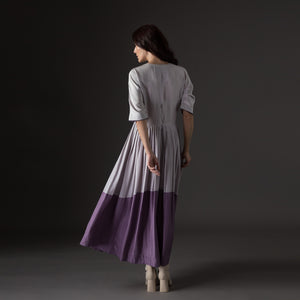 Mauve dual tone Pleated Dress