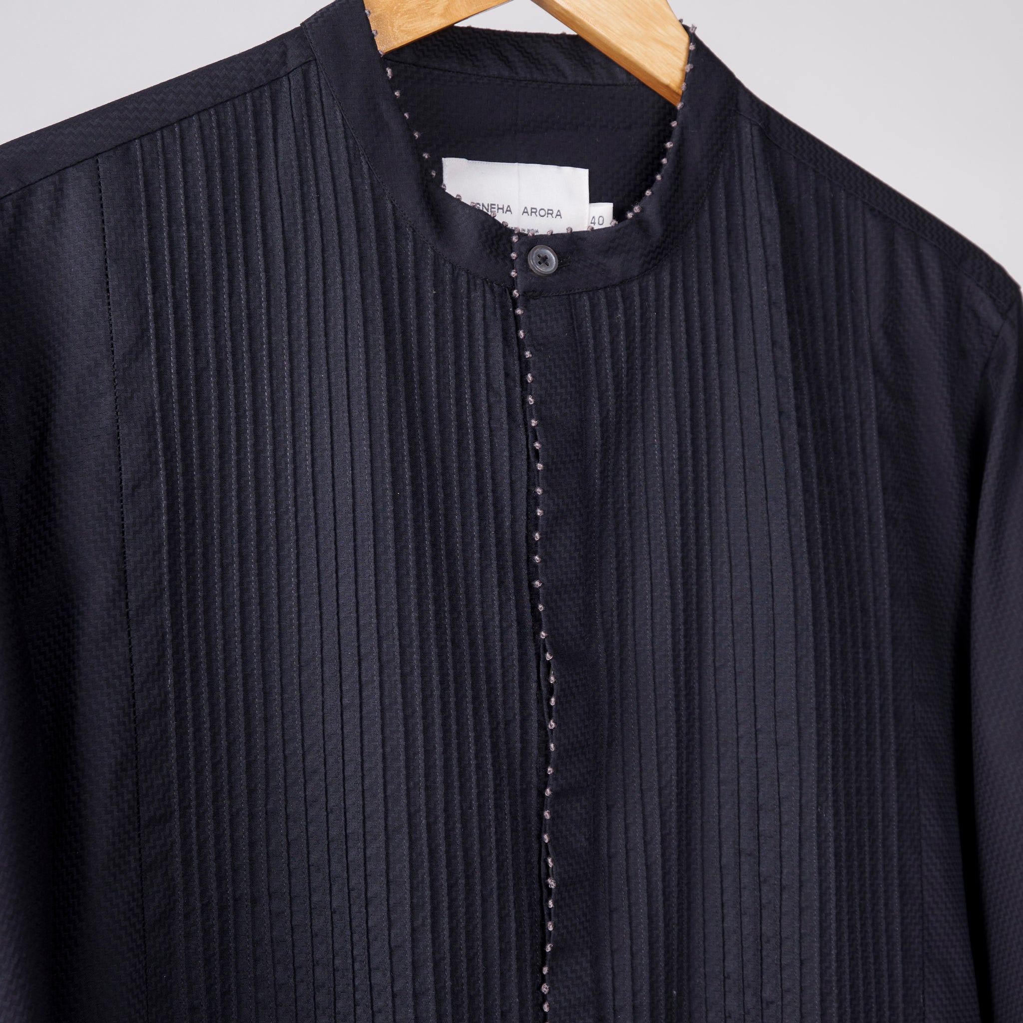 Sleek Black Kurta In Cotton