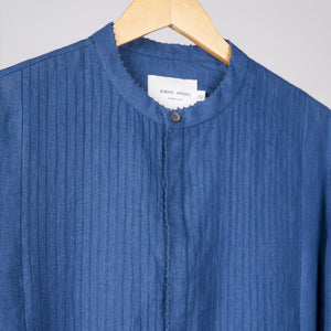 Navy Heritage Kurta In Linen