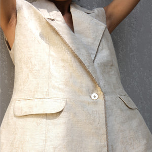 Halo Handwoven Tussar Linen Blazer