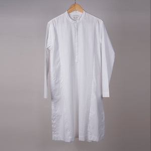 White Kurta with Embroidered Accents