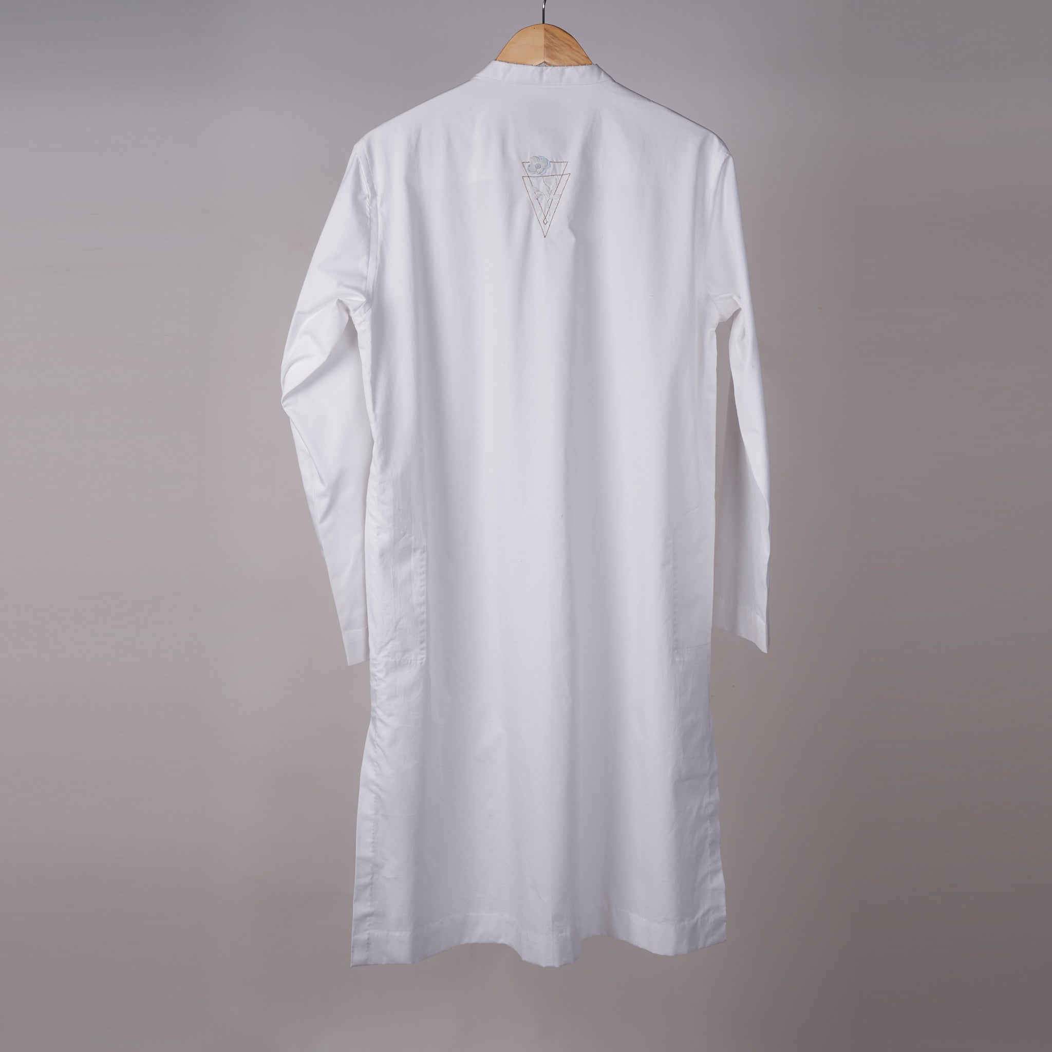 White Kurta with Embroidered Accents