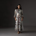 Load image into Gallery viewer, Beige Scatter Print A-line Yoke Dress
