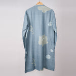 Load image into Gallery viewer, Teal Floral Printed Kurta In Linen
