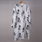 Load image into Gallery viewer, White and Black Printed Kurta In Linen
