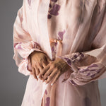 Load image into Gallery viewer, Peach and Mauve Floral Tie-up Dress
