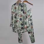 Load image into Gallery viewer, Mint and Black printed shirt with printed pants Coordinated set
