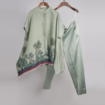 Load image into Gallery viewer, Mint tree printed top with solid pants Coordinated set
