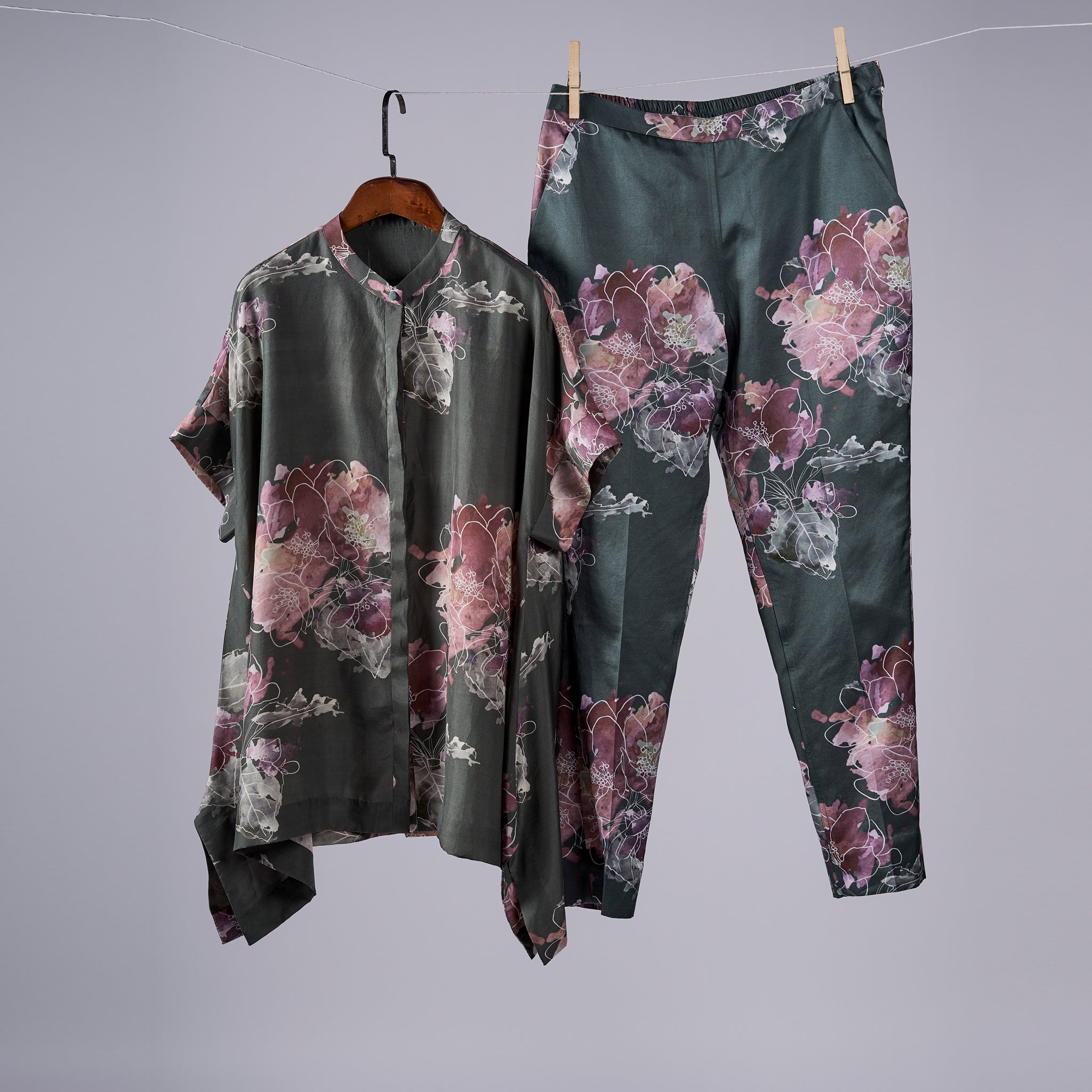 Jade Watercolour Peonies Coordinated set