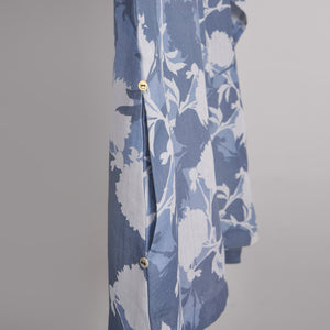 Blue and White print on print Linen Co-ord Set