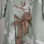 Load image into Gallery viewer, Mint and Beige print on print Linen Co-ord Set
