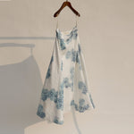 Load image into Gallery viewer, White and Blue clutter Linen Skirt
