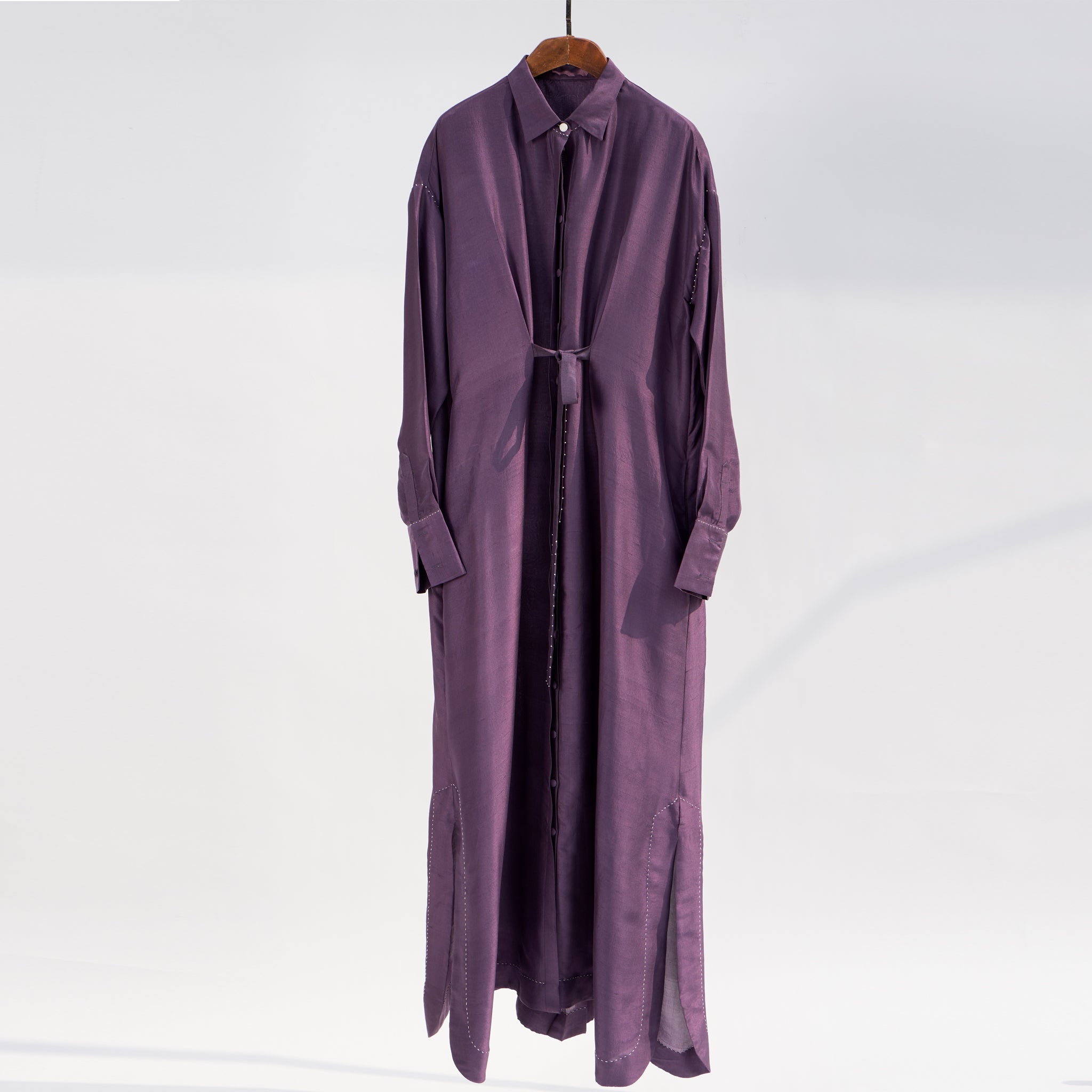 Solid purple Shirt dress