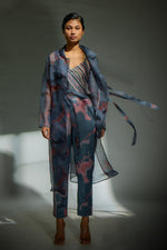 Load image into Gallery viewer, Sheer Sheen abstract organza jacket
